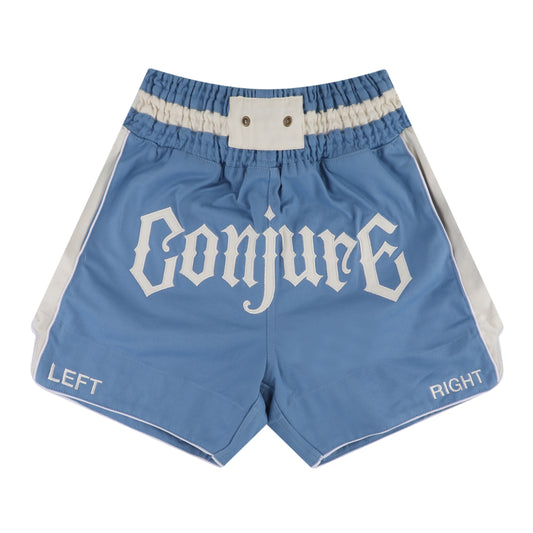 University Blue Canvas Boxing Shorts